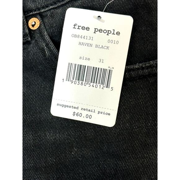 Free People Zip It Up Denim Skirt Front Zipper Haven Black 31 - Picture 14 of 14